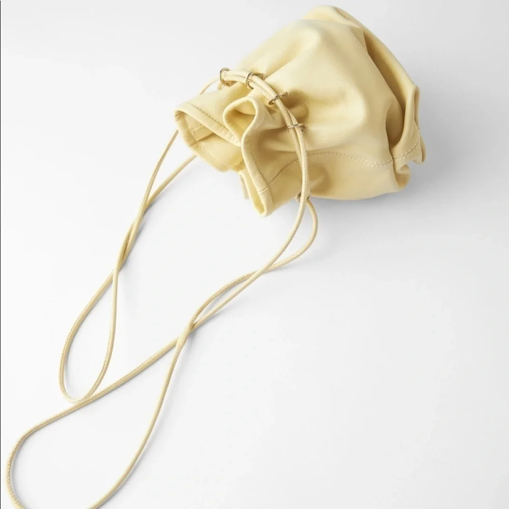 ZARA Leather Double Strap Bucket Bag